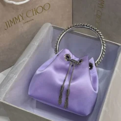 Alternative view of JIMMY CHOO Top Handle Bags Purple-Silver 16X15X9.5CM I0010066489
