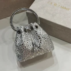 Alternative view of JIMMY CHOO Top Handle Bags Satin Crystal Silver 16X15X9.5CM A20010066510