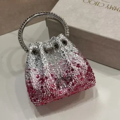 Alternative view of JIMMY CHOO Top Handle Bags Satin Crystal Silver-Pink 16X15X9.5CM A20010066502
