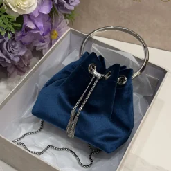 Alternative view of JIMMY CHOO Top Handle Bags Velvet Teal-Silver 16X15X9.5CM G8010066488