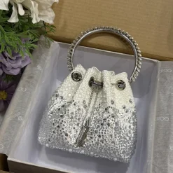 JIMMY CHOO Top Handle Bags White-Silver 16X15X9.5CM A20010066506