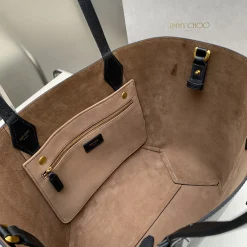 Alternative view of JIMMY CHOO Totes Bags Calf Leather Black-Brown 30X28X14CM A03010066584