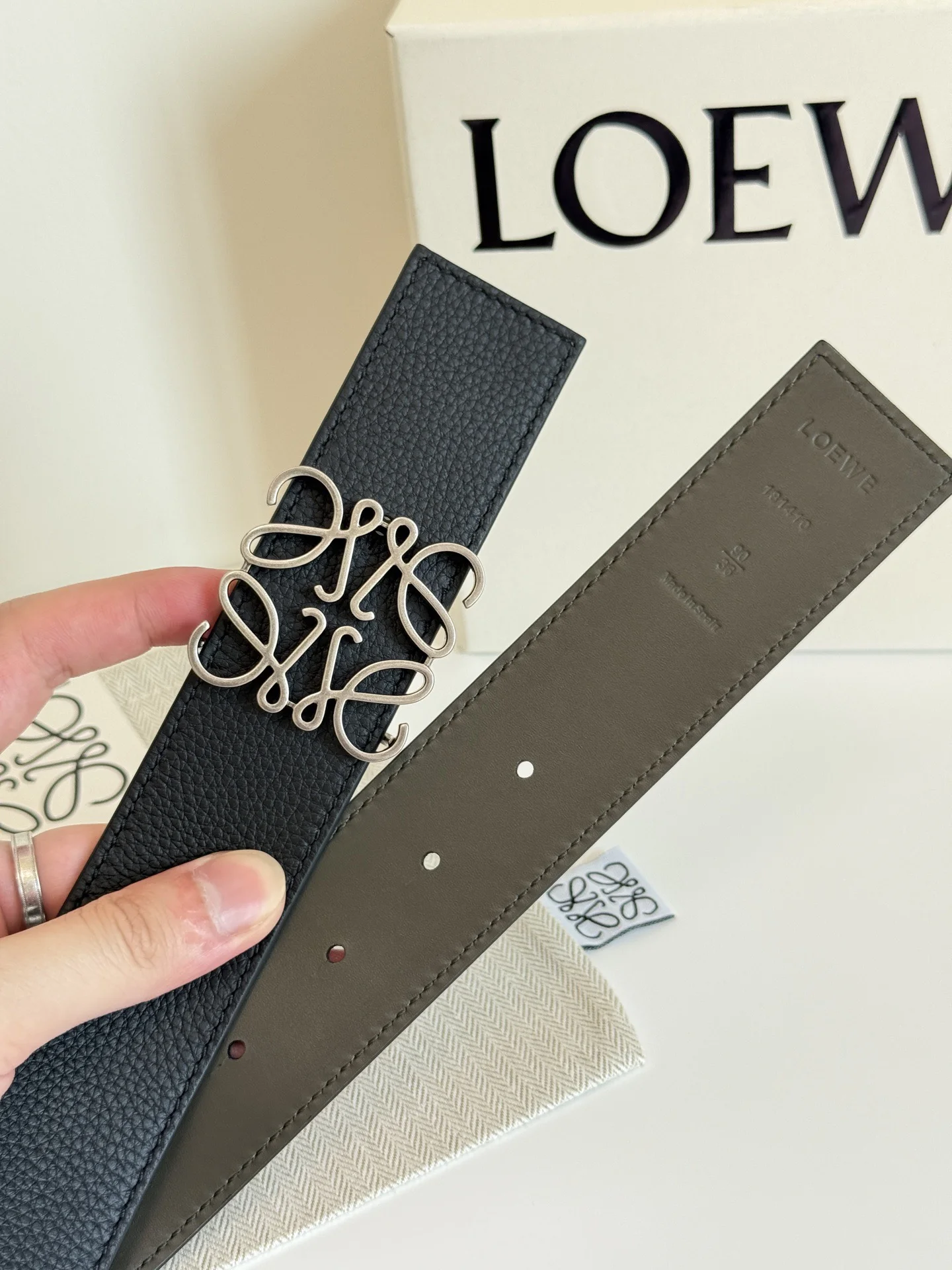 LOEWE Belts Black-Silver A6010050160 - Image 5