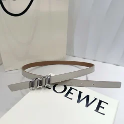LOEWE Belts Calf Leather Cream-Brown-Burgundy-Black 1.5cm Width A7010050102