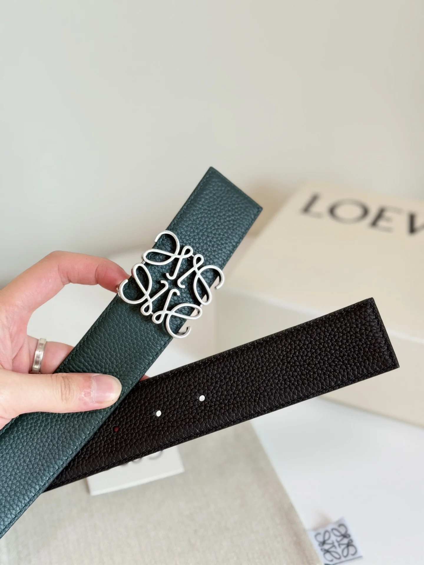 LOEWE Belts Green-Silver A6010050150 - Image 4