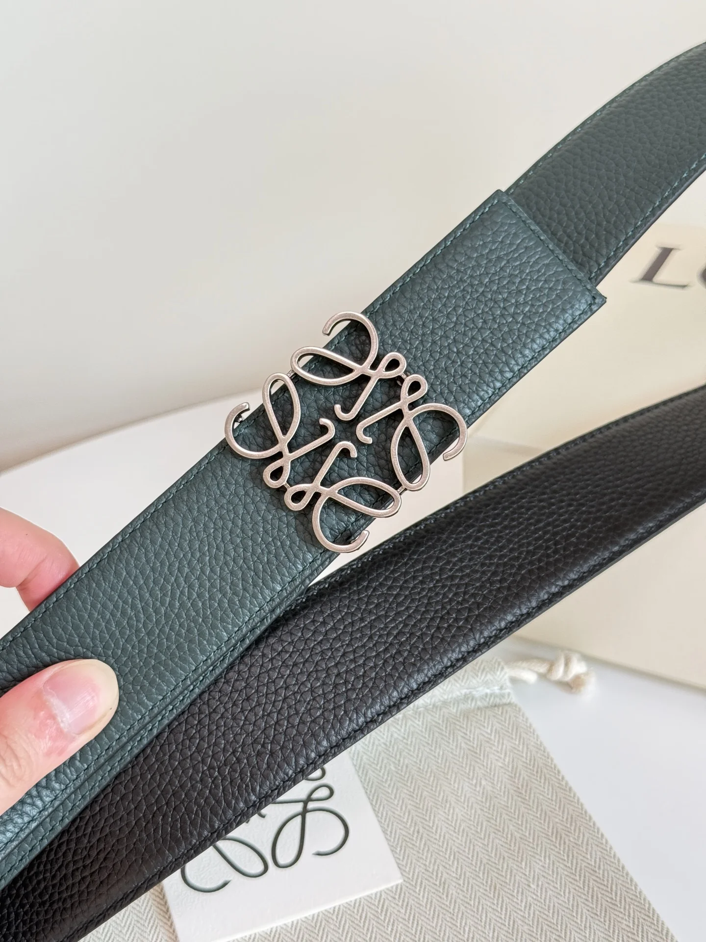 LOEWE Belts Green-Silver A6010050150 - Image 6