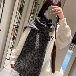 LOEWE Scarves Black-Gray A0510071233