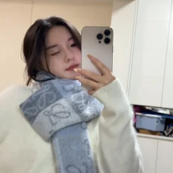 LOEWE Scarves Blue-Gray 40x200CM I510070876