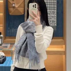 Alternative view of LOEWE Scarves Blue-Gray 40x200CM I510070876