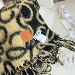 Alternative view of LOEWE Scarves Cashmere Black-Brown-Yellow 32X180 A3510070372