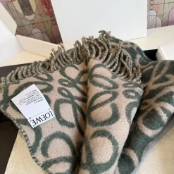 Alternative view of LOEWE Scarves Cashmere Black-Cream One Size A3010070858