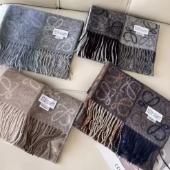 Alternative view of LOEWE Scarves Cashmere Blue-Gray One Size I510071534