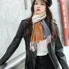 LOEWE Scarves Cashmere Brown-Gray-Beige 32X180 A5510072097