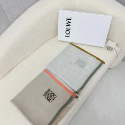 Alternative view of LOEWE Scarves Cashmere Gray-Green 110X110 A6510070888