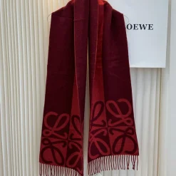 LOEWE Scarves Cashmere Wool Red-Burgundy A1010071086