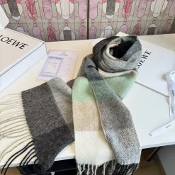 Alternative view of LOEWE Scarves Lambswool Green-Gray-Black-White 30_200cm A2010070853
