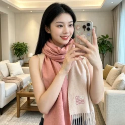 LOEWE Scarves Pink-Beige One Size A2010070797