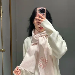 LOEWE Scarves Pink-White A1510071106