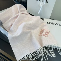 Alternative view of LOEWE Scarves Pink-White A1510071106