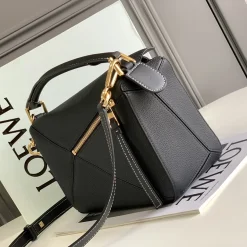 Alternative view of LOEWE Shoulder Bags Black-Gold 24X16.5X10.5CM F8010062287