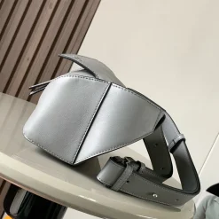 Alternative view of LOEWE Shoulder Bags Calf Leather Gray-Black 18X12X7.5CM F1010060554