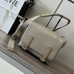 LOEWE Shoulder Bags Calfskin Leather Beige-Brown 24X17.5X11CM F5010063625