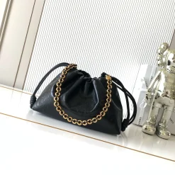 LOEWE Shoulder Bags Deer Leather Black-Gold 30X10.5X20CM G5010060451