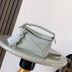 LOEWE Shoulder Bags Nappa Leather Grey 18X12.5X7.5CM F7010060595