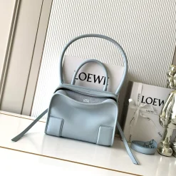 LOEWE Top Handle Bags Soft Calf Leather Light Blue 24.5X18.5X10CM G9010060457