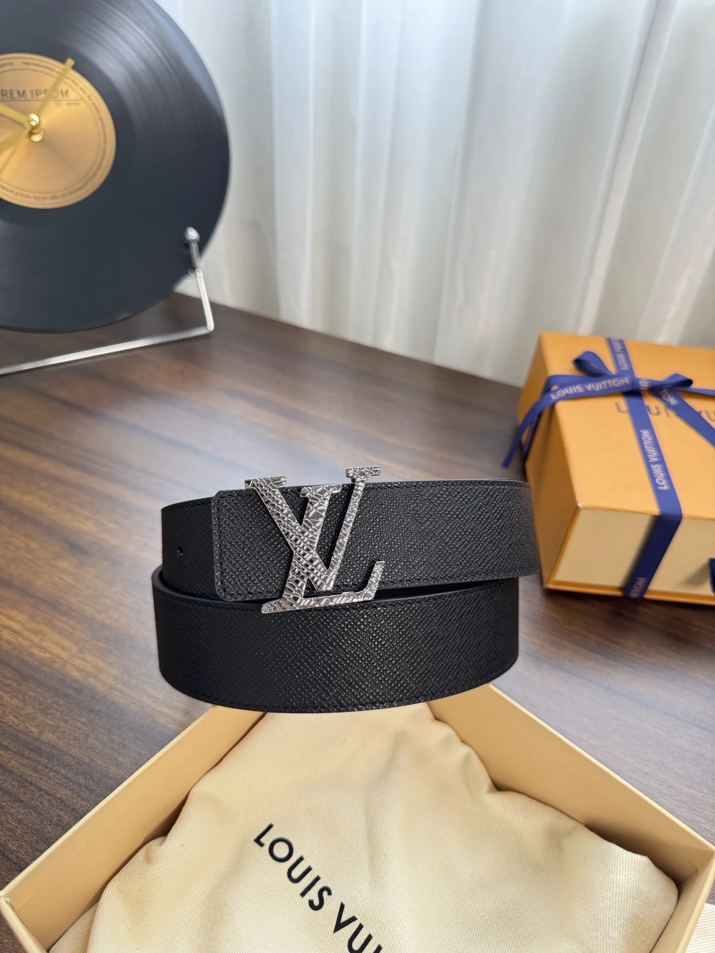 LV Belts Black-Silver 4.0cm Width A6010050202