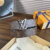 LV Belts Brown-Silver 4.0cm Width A6010050020