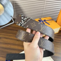 Alternative view of LV Belts Brown-Silver 4.0cm Width A6010050020