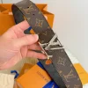 LV Belts Brown-Silver 4.0cm Width A7010050042