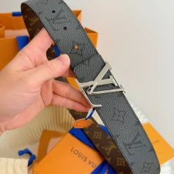 Alternative view of LV Belts Brown-Silver 4.0cm Width A7010050042