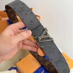 LV Belts Monogram Canvas Black-Brown 4.0cm Width A7010050043