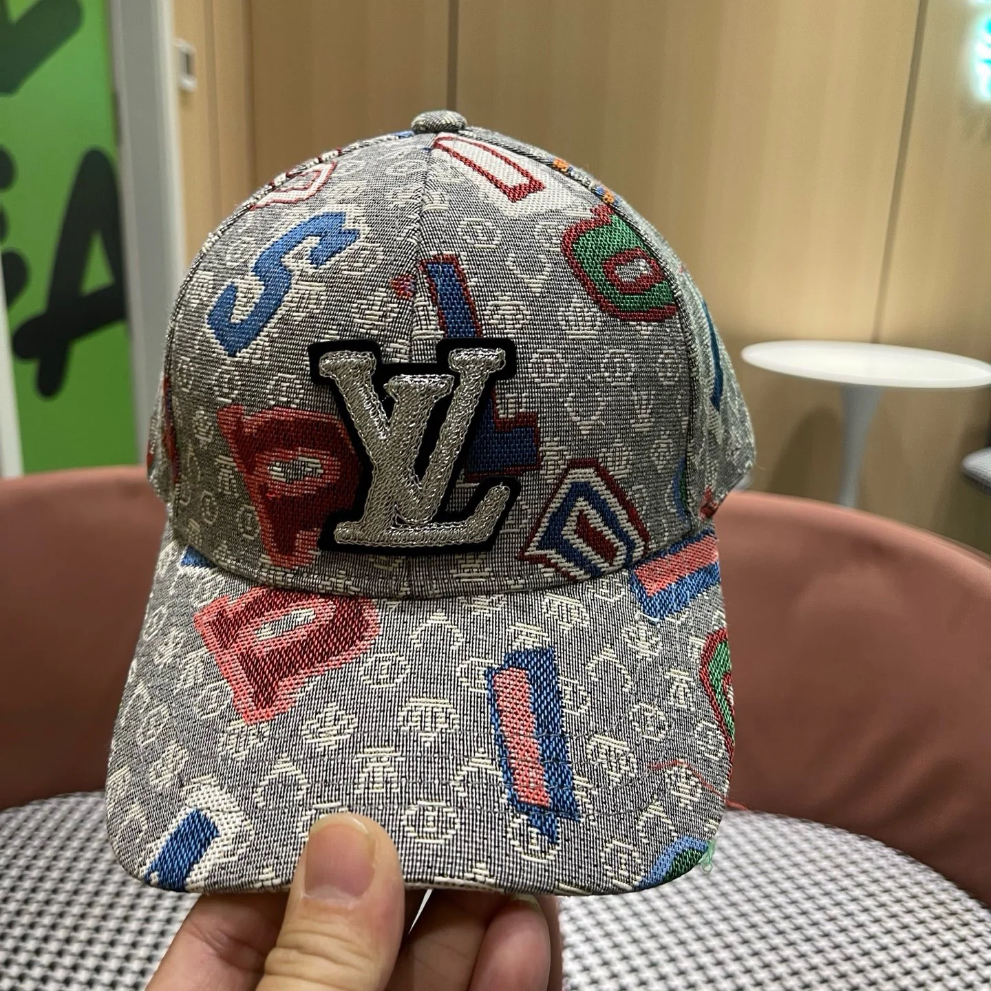 LV Caps Gray-Multi F010072781 - Image 10