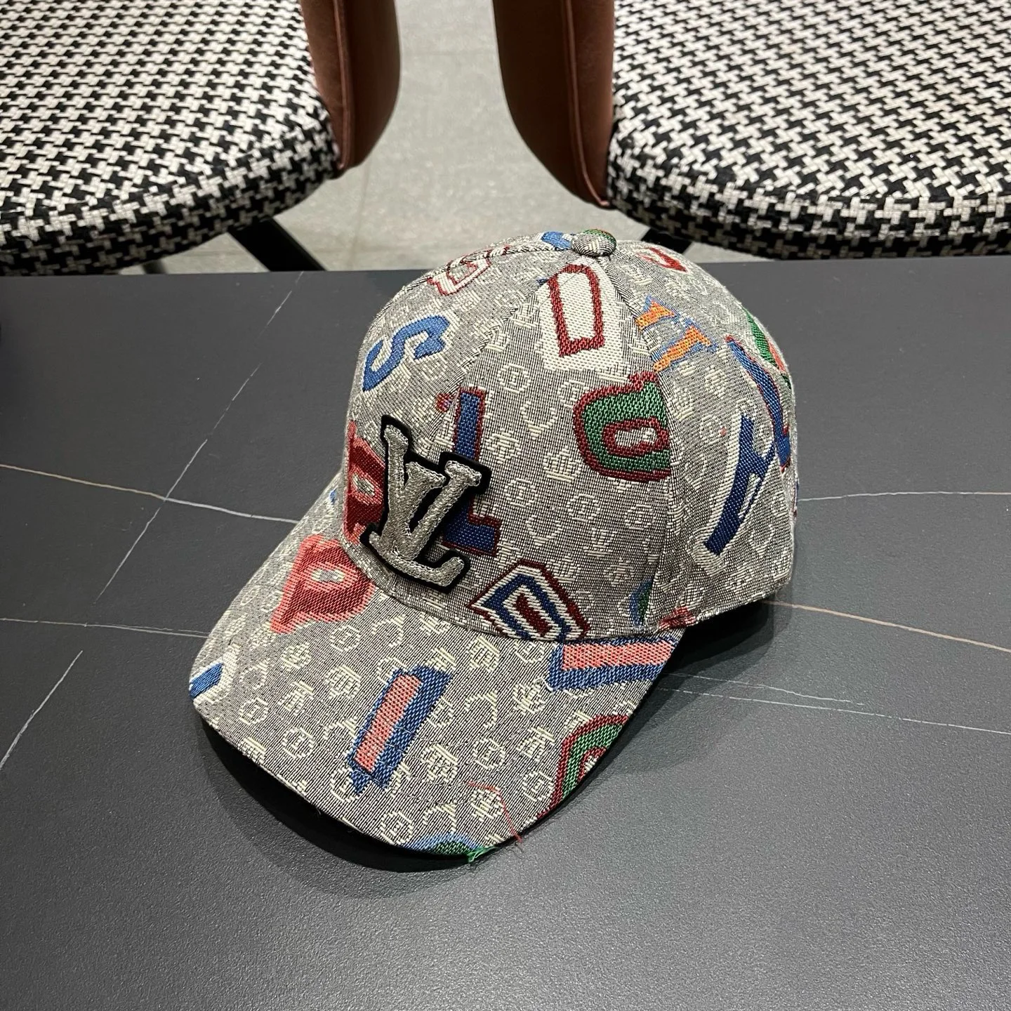 LV Caps Gray-Multi F010072781 - Image 5