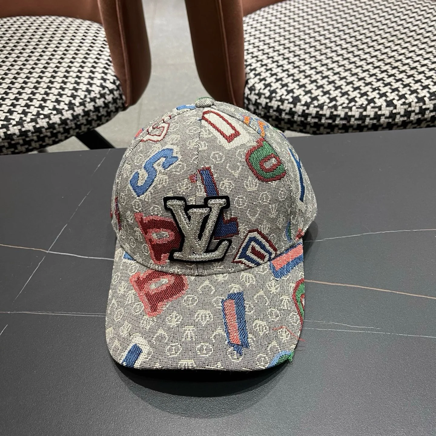 LV Caps Gray-Multi F010072781 - Image 7