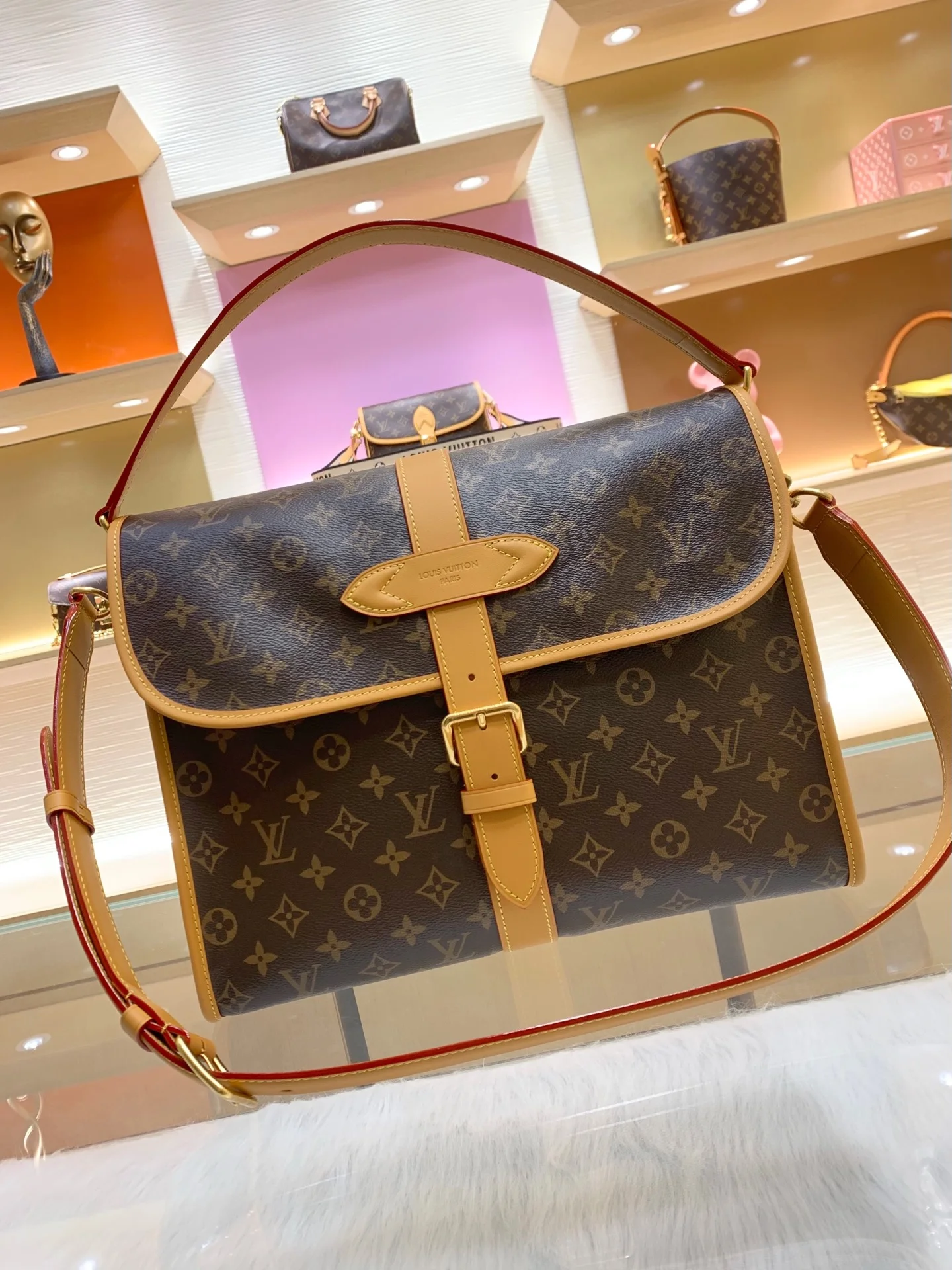 LV Shoulder Bags Brown-Tan 34.5X26X13CM F2010063153