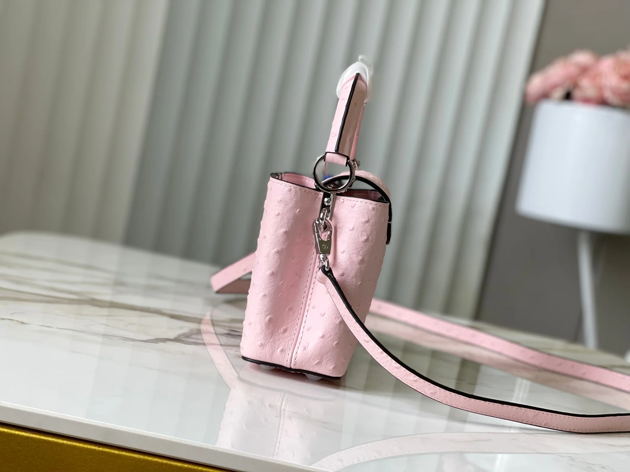 LV Top Handle Bags Pink-Silver 21X14X8CM A10010063214 - Image 2