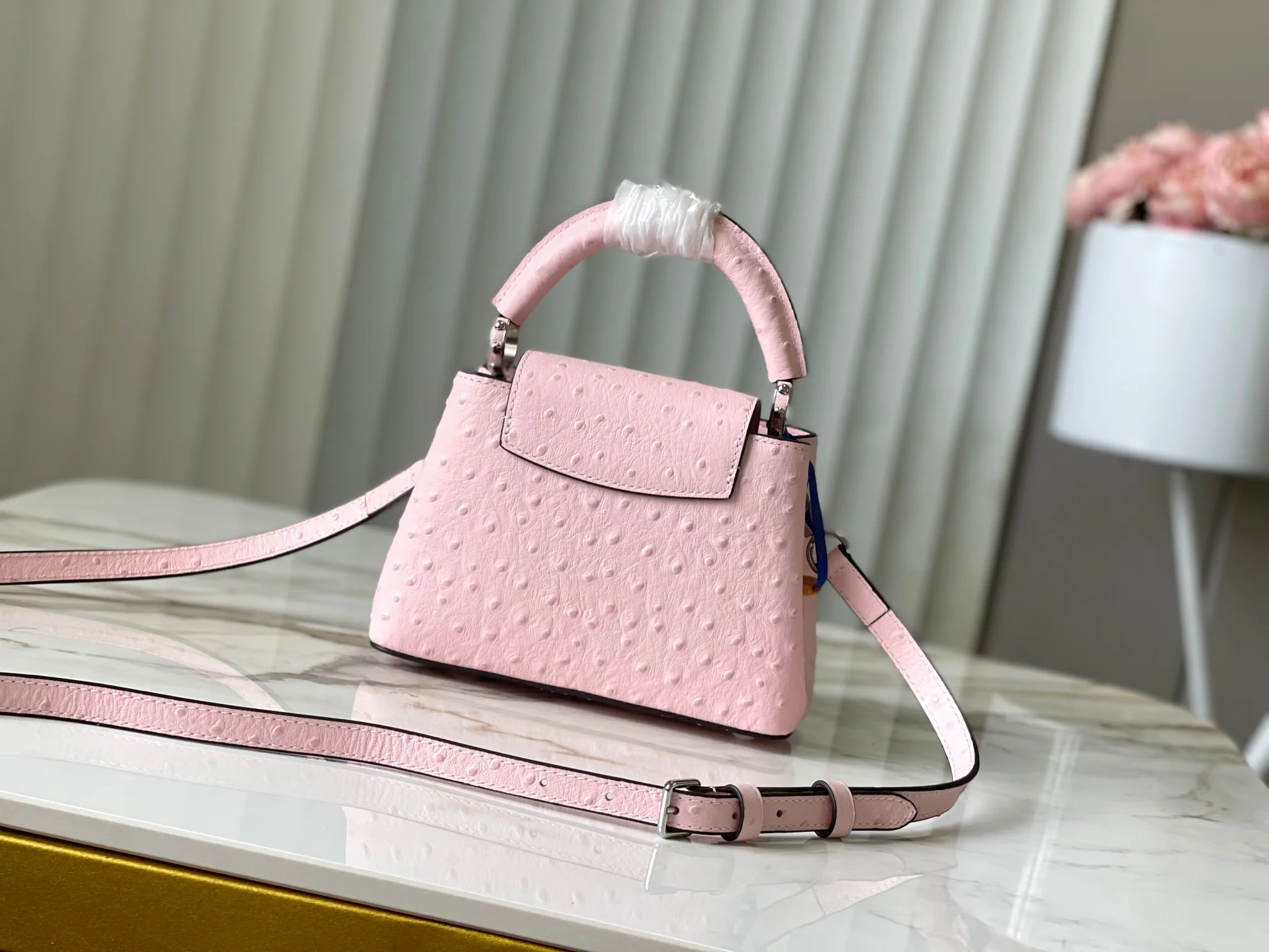 LV Top Handle Bags Pink-Silver 21X14X8CM A10010063214 - Image 3