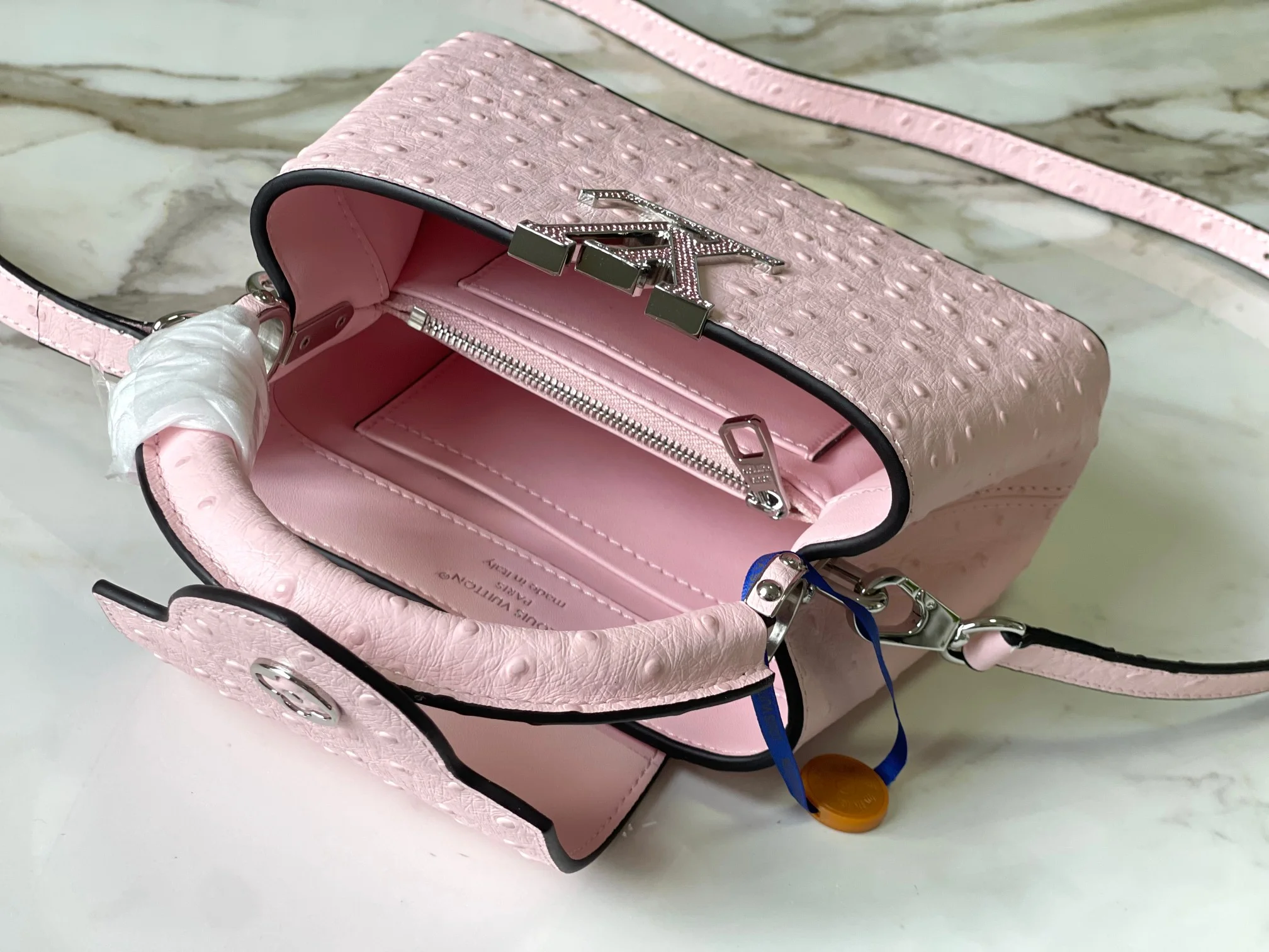 LV Top Handle Bags Pink-Silver 21X14X8CM A10010063214 - Image 6
