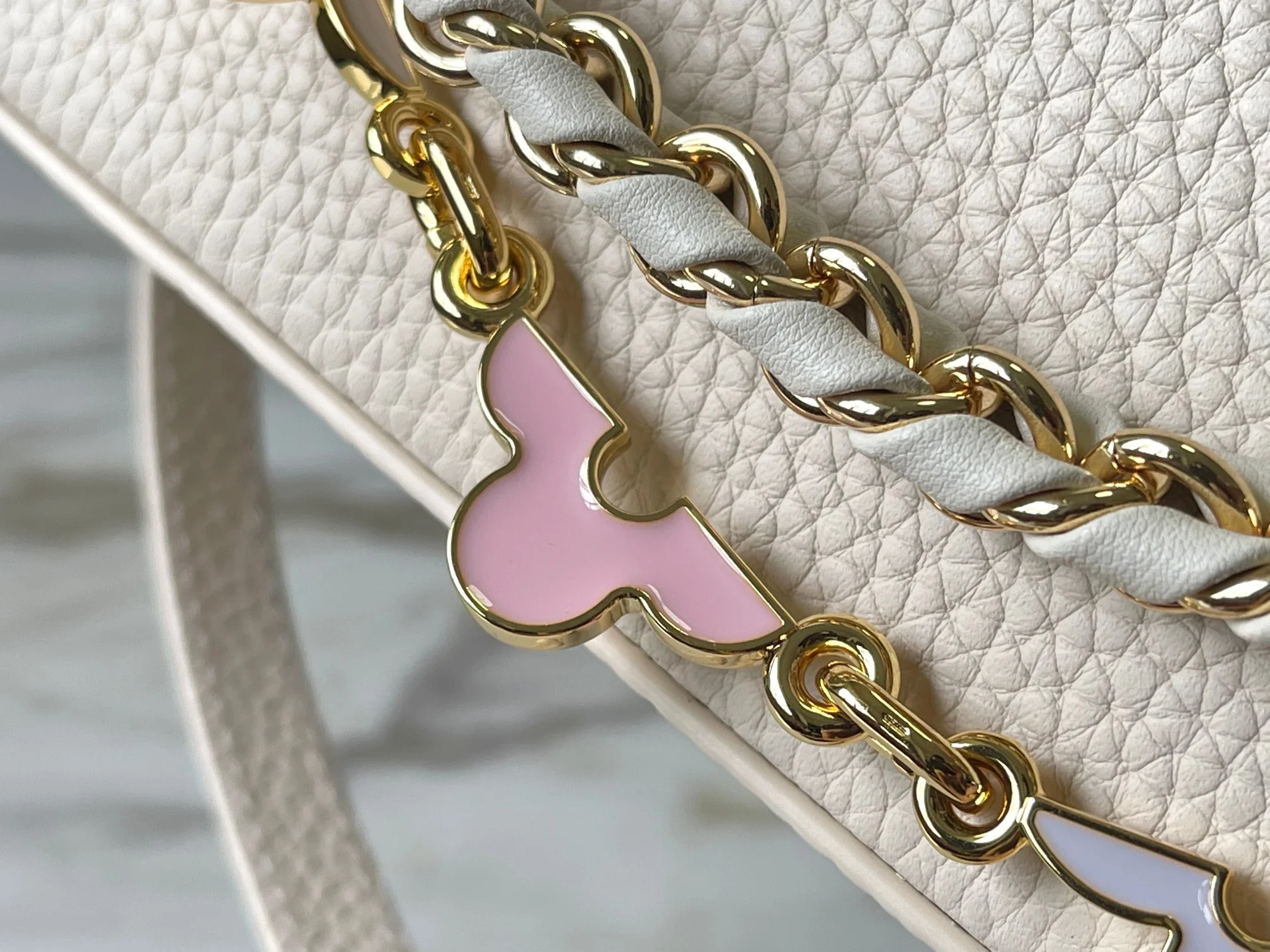 LV Top Handle Bags Taurillon Leather Cream-Gold 21X14X8CM A15010063286 - Image 5