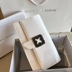 Alternative view of MANOLO BLAHNIK Clutches Bags Cream-Black 12X24X6CM H2010066725