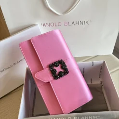 Alternative view of MANOLO BLAHNIK Clutches Bags Pink-Black 12X24X6CM H2010066732