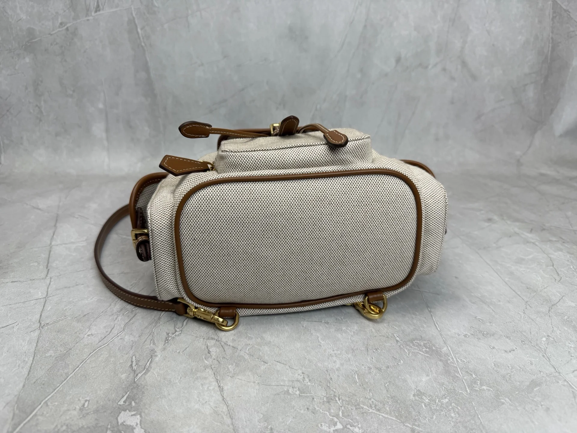 MIU MIU Backpacks Bags Beige-Brown 22X18X11.5CM G3010063185 - Image 6
