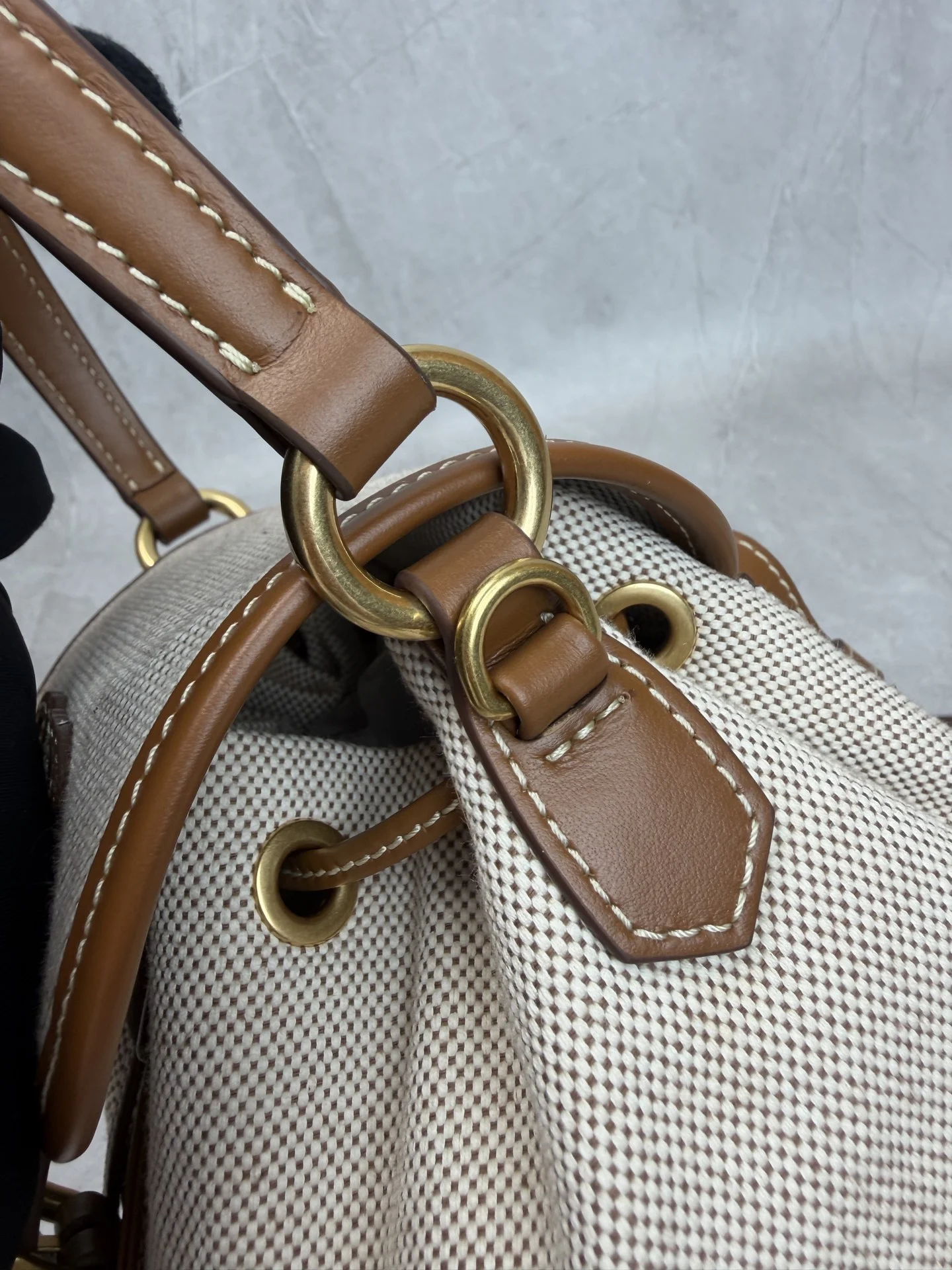 MIU MIU Backpacks Bags Beige-Brown 22X18X11.5CM G3010063185 - Image 7