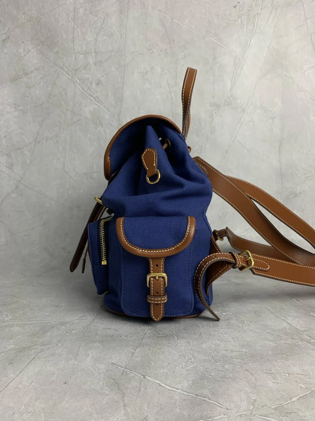 MIU MIU Backpacks Bags Blue-Brown 29.5X25X12.5CM G6010063260 - Image 4