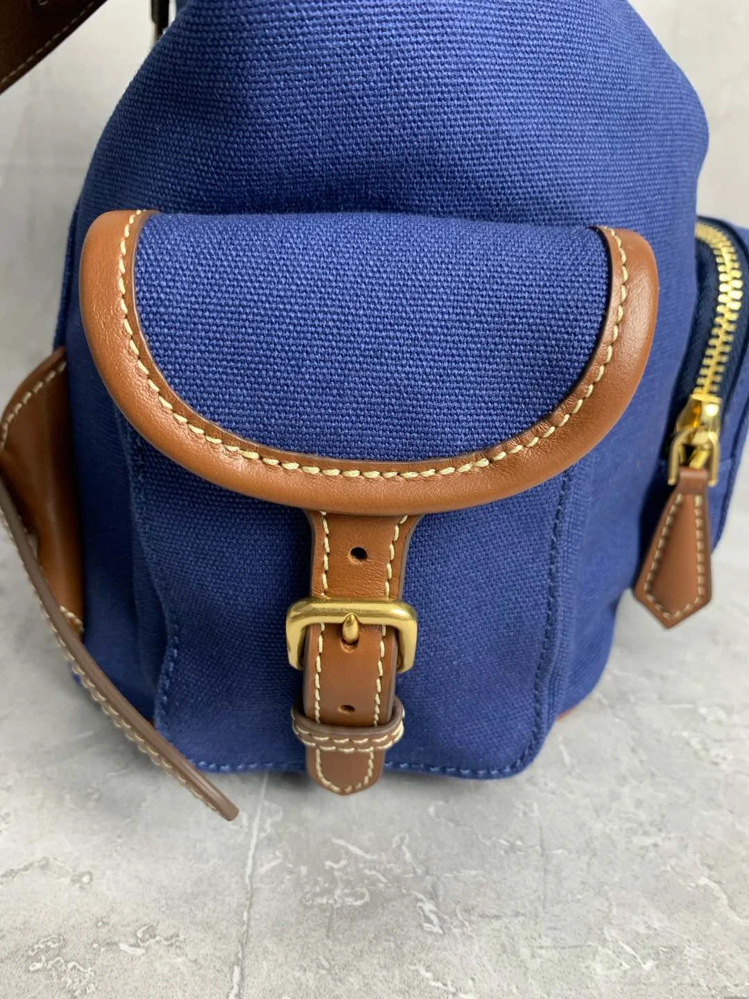 MIU MIU Backpacks Bags Blue-Brown 29.5X25X12.5CM G6010063260 - Image 6