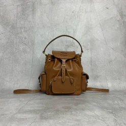 MIU MIU Backpacks Bags Brown 22X18X11.5CM H5010063151